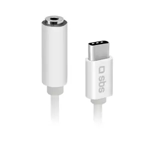 Mobile phone cable SBS TEINTJACKTYCFMW White 0.09m 3.5mm USB C