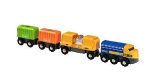 Train Ravensburger BRIO Three-Wagon Cargo Train — Plastic and Wood, Multicolour, from 0.3 years