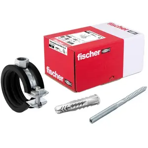 FISCHER FGRS Pipe Clamp Set 25-30 mm with Dowels 10 Pieces