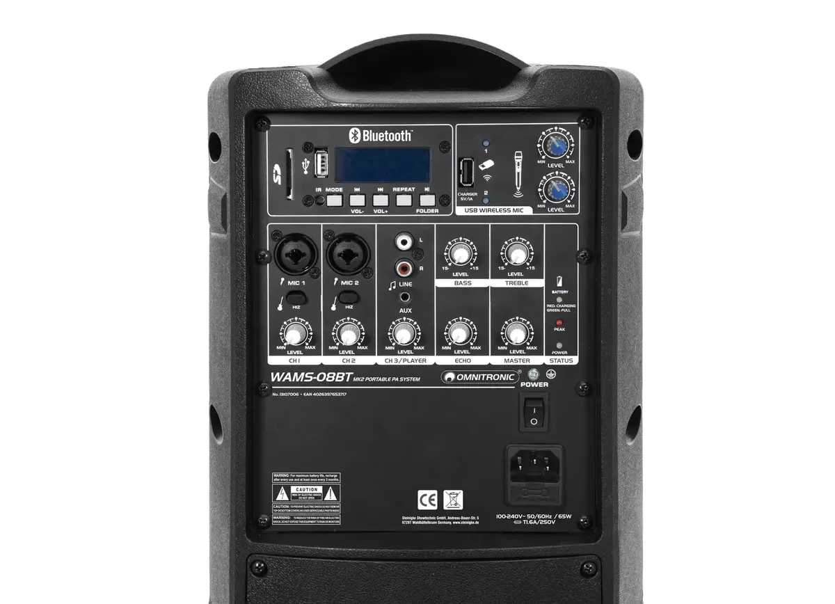 2-virzienu skaļrunis Omnitronic WAMS-08BT MK2 Photo 3