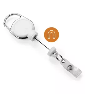 Badge holder Durable 832902, white plastic ID holder with 60 cm strap, 1 pc