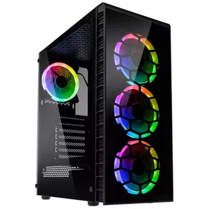 PC Midi Tower Kolink Observatory Lite — Black, Tempered Glass, ATX/Micro-ITX, 3x120mm Front, 1x120mm Rear, 190×400×440 mm