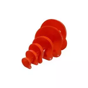 Funnel set IWH 6-piece orange polyethylene for oil and gasoline