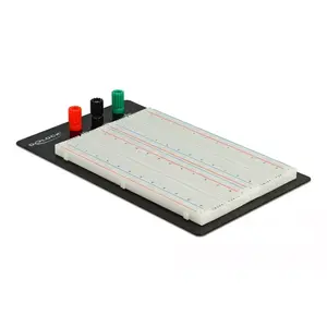 Breadboard DELOCK 18314 — solderless prototype board, metal/plastic, 109×165×1 mm, black/white