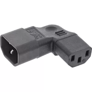 Power supply adapter InLine 16723E IEC 60320 C14/C13 angled