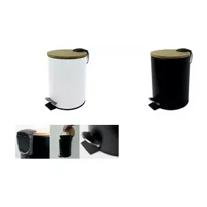 Waste bin Helit H2404405 — 3 L white powder-coated steel pedal bin