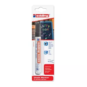 Kreido marķieris Edding 4095 Bullet Black, apaļš uzgalis, līnija 2–3 mm