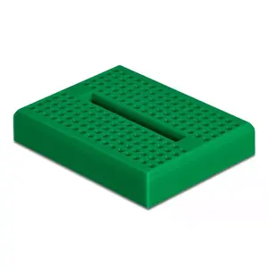 Breadboard DELOCK 18321 — solderless prototyping board, plastic, 36×46×10 mm, green