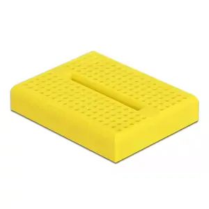 Breadboard DELOCK 18320 — plastic prototype board, yellow, 36×46×10 mm