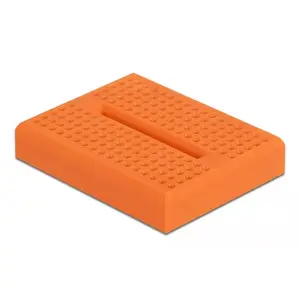 Breadboard DELOCK 18319, plastic prototype board, orange, 36×46×10 mm