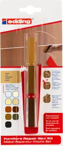 Repair wax set Edding 8901 Oak — wood repair wax kit for filling scratches and chips