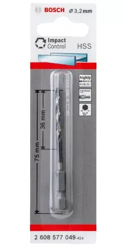 Twist drill bit Bosch HSS hex-shank 3.2 mm Photo 2