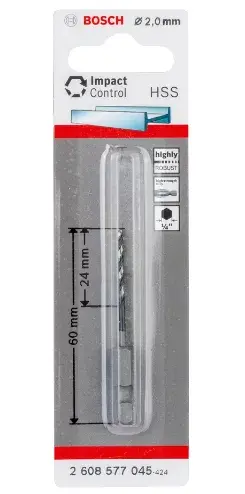 Twist drill bit Bosch HSS hex-shank 2 mm Photo 2