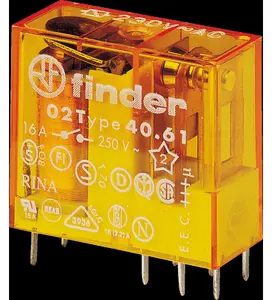 Миниатюрное реле Finder 40.61.8.024.0000 для печатных плат, 1 переключающий контакт, 16 А, 24 В AC