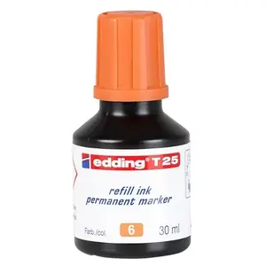 Piepildījums tintei marķierim Edding T 25, oranža, 30 ml, saderīgs ar Edding No.1/21/22/25/400/500/550/800/850/3000/3300