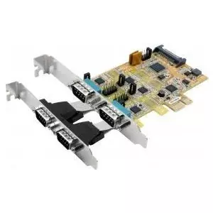 Serialu PCIe karte Exsys EX-45034 — 4 porta combo RS-232/422/485 ar FTDI čipsetu