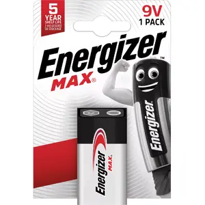 Одноразовая батарейка Energizer Max 9V щелочная 9 В 6LR61 1 шт, 45 г, срок хранения 10 лет