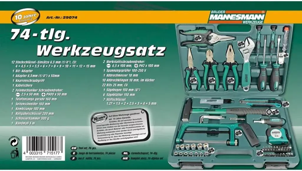 Mehāniķu rīku komplekts BRÜDER MANNESMANN M29074 Photo 2