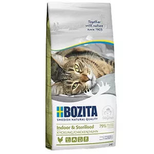 Dry cat food BOZITA Indoor & Sterilised Chicken 2 kg — adult, 32% protein, 14% fat
