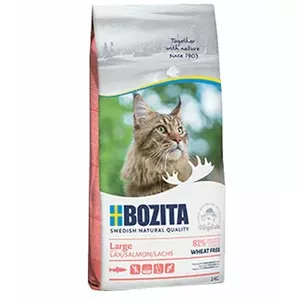 Сухой корм для кошек BOZITA Large Wheat Free Salmon 2 кг — взрослым, белок 31%, жир 18%, таурин 2000 мг/кг