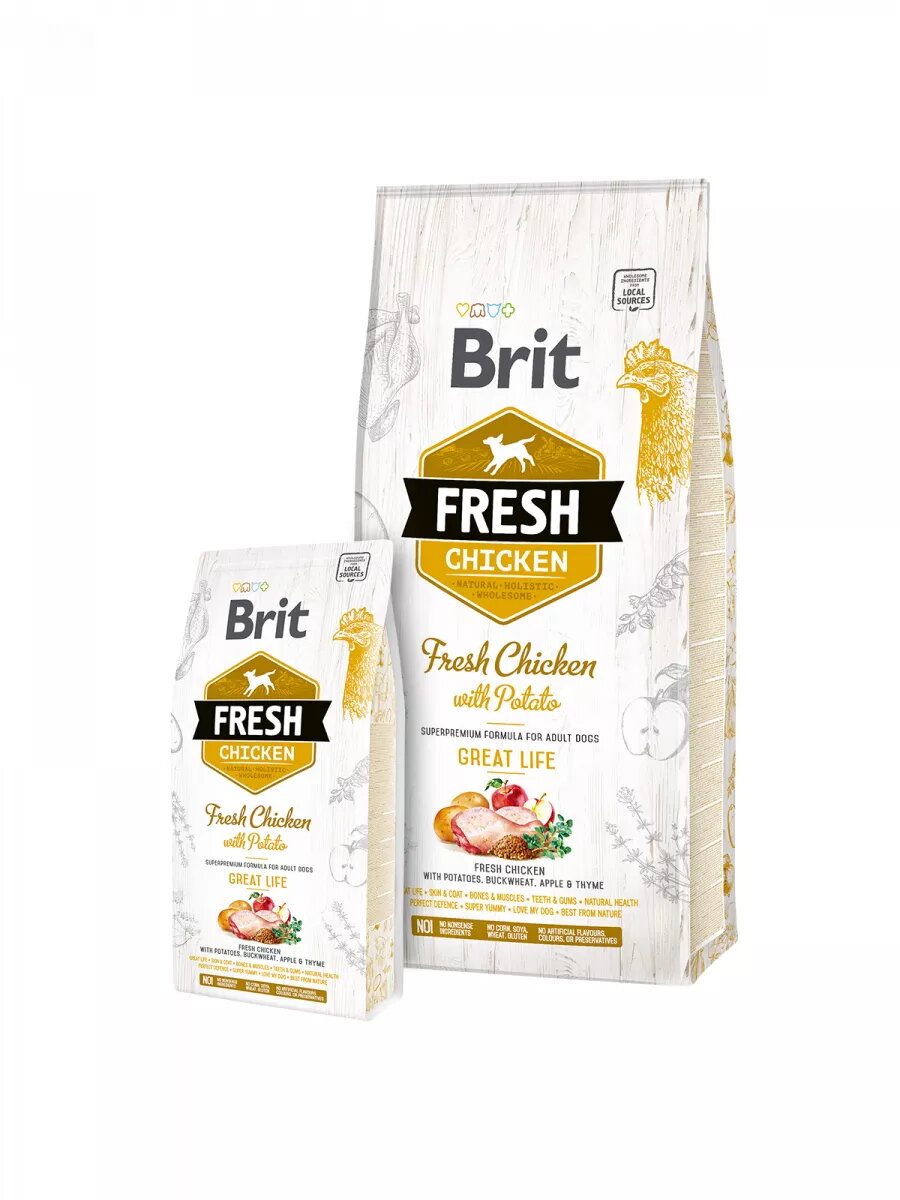 Sausais suņu barība Brit Fresh Adult
