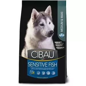 Dry dog food Farmina Cibau Sensitive Fish for Medium/Maxi breeds 12 kg — adult, protein 24%, fat 12%, omega‑3 1%