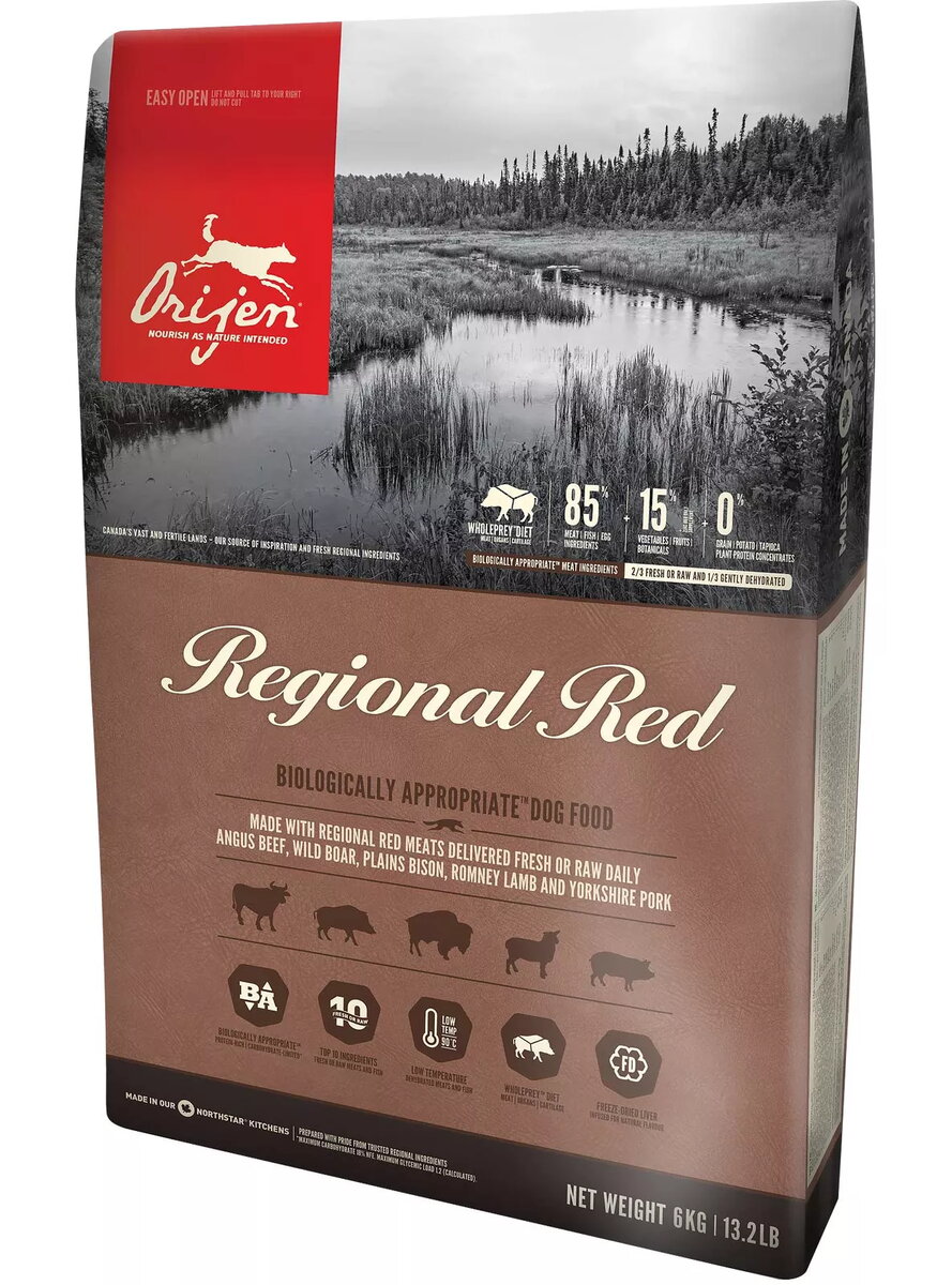Sausais suņu barības Orijen Regional Red