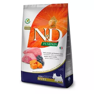 Dry dog food Farmina N&D Pumpkin Adult Blueberry Lamb 7 kg — grain-free, 28% protein, 18% fat for small breeds
