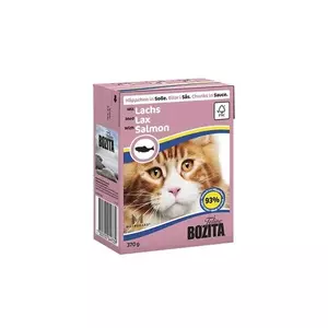 Wet cat food BOZITA Feline Salmon 370 g — grain-free, adult, salmon, taurine 700 mg/kg