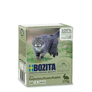 Влажный корм для кошек BOZITA Chunks in Sauce — кролик, 370 г, для взрослых, без злаков