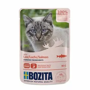 Bozita Chunks in Sauce with Salmon Wet Cat Food Pouch 85g