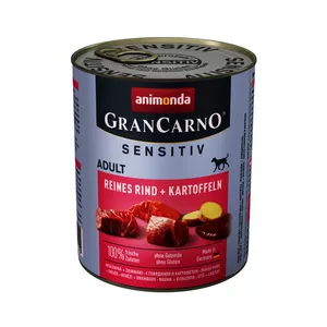 Wet dog food animonda GranCarno Pure Beef + Potatoes Adult 800 g, 78% moisture, 9% protein, soy- and gluten-free