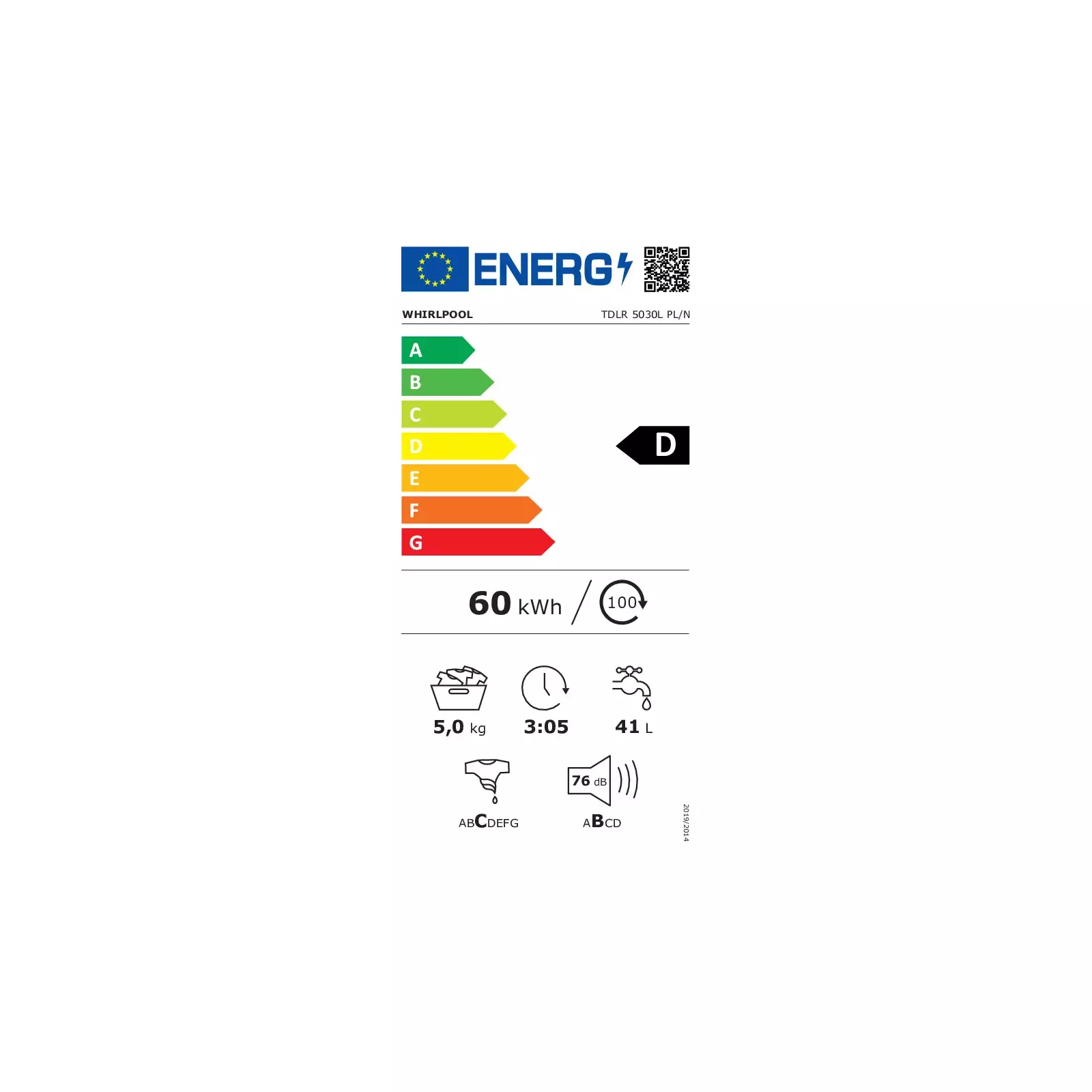 WHIRLPOOL TDLR 5030L PL/N Photo 2