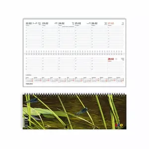 Desk planner balta eko CREDO 2026, summer print, cardboard, 300×100 mm