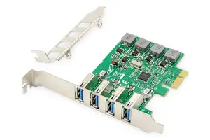 DIGITUS DS-30226 4-Port USB 3.0 PCI Express Add-On Card with PCIe Host Interface and VIA Technologies VL805 Processor