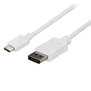 USB-C uz DisplayPort 1.2 kabelis 1,8 m (StarTech) — 4K@60Hz, USB Type-C DP Alt Mode, saderīgs ar Thunderbolt 3, balts
