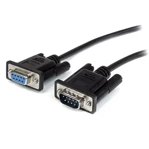 Serial cable StarTech 1 m DB9 RS232 Male to Female, straight-through, black