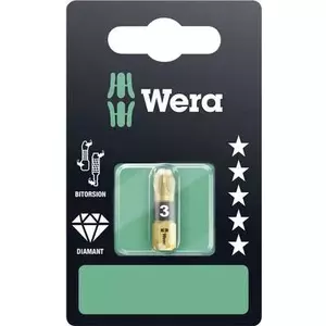 Screwdriver Bit PZD3 L=25 mm 1/4" 6KT BiTors by Wera