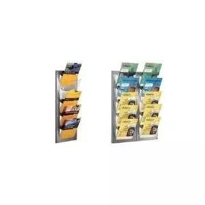 Wall brochure holder Kerkmann NovaX A4 Landscape, 5 compartments, powder-coated
