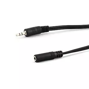 Audio extension cable e p B 125/5 LOSE — 3.5 mm male to 3.5 mm female, 5 m, black