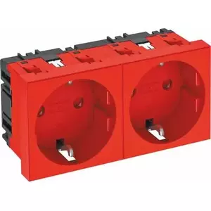 Socket obo bettermann Vertr 0° 2-fold protective contact STD — electrical outlet accessory