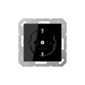 Розетка типа F JUNG A 1520 BF SW черная