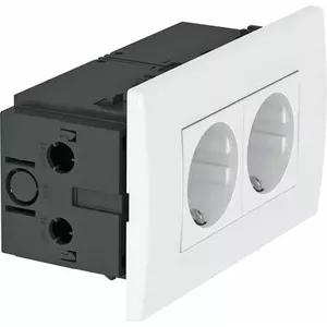Power socket unit OBO Bettermann SDE-RW D0RW2 45, 2-module, white