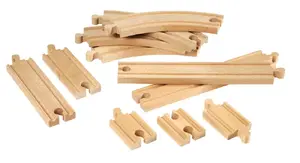 Sliežu detaļa koka vilcienu komplektam Ravensburger BRIO 11 gab., piemērota no 0,3 gadiem