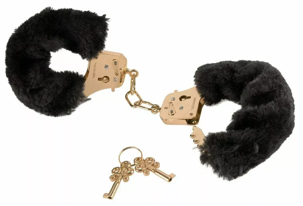 Наручники Pipedream Furry Gold Deluxe Black Photo 2