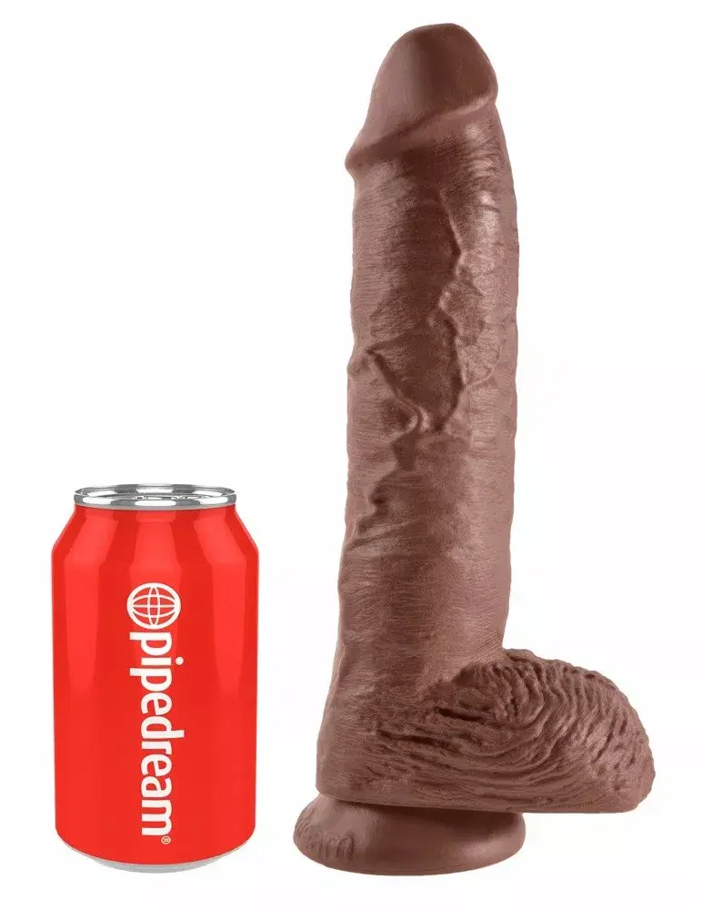 Dildo King Cock silikona brūns — 25,4 cm, Ø 5,1 cm Photo 2