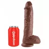 Dildo King Cock silikona brūns — 25,4 cm, Ø 5,1 cm Photo 2