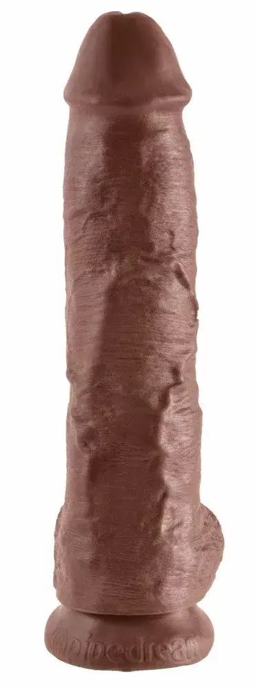 Dildo King Cock silikona brūns — 25,4 cm, Ø 5,1 cm Photo 3