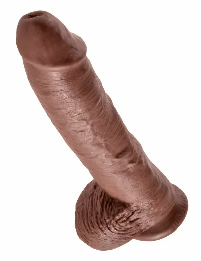 Dildo King Cock silikona brūns — 25,4 cm, Ø 5,1 cm Photo 4