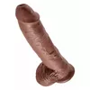 Dildo King Cock silikona brūns — 25,4 cm, Ø 5,1 cm Photo 4